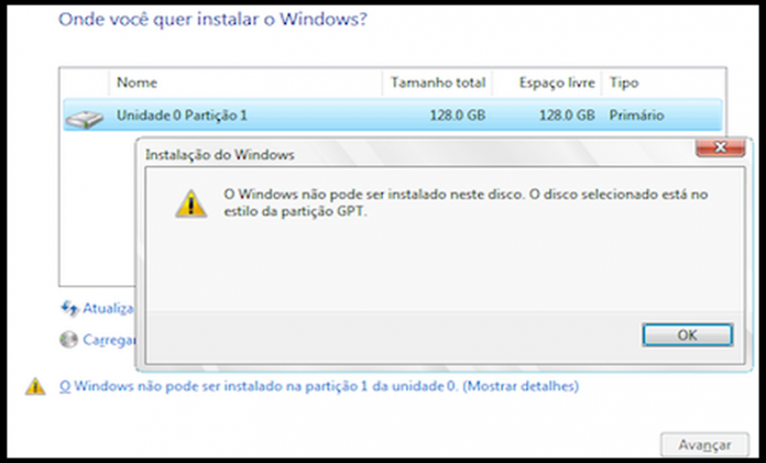 Como Corrigir O Erro O Windows Só Pode Ser Instalado Em Discos Gpt 8460